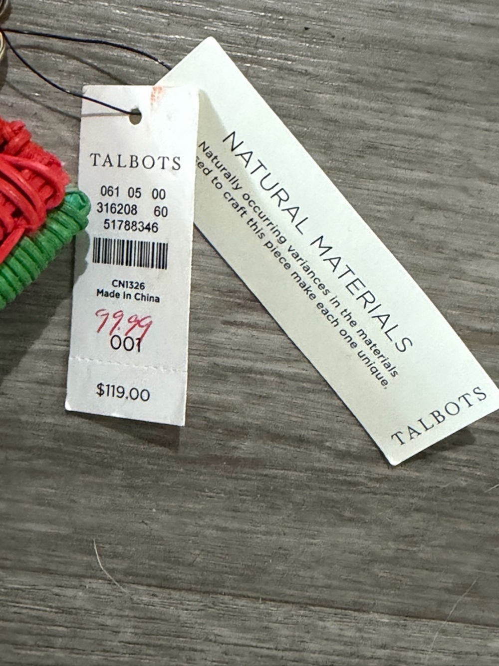 NWT - Talbots Woven Wicker Watermelon Crossbody Bag - Picture 5 of 8